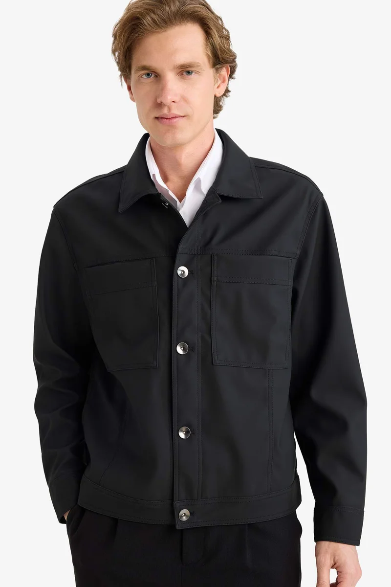 ديفاكتو Oversize Fit Shirt Collar Waterproof Jacket
