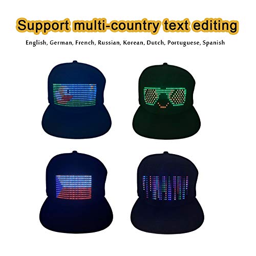 Keledz LED Cap, Multi-Language APP Control Editing Light up Hat (Text, Music, Image, Drawing) for Party Club Christmas Halloween - Image 4