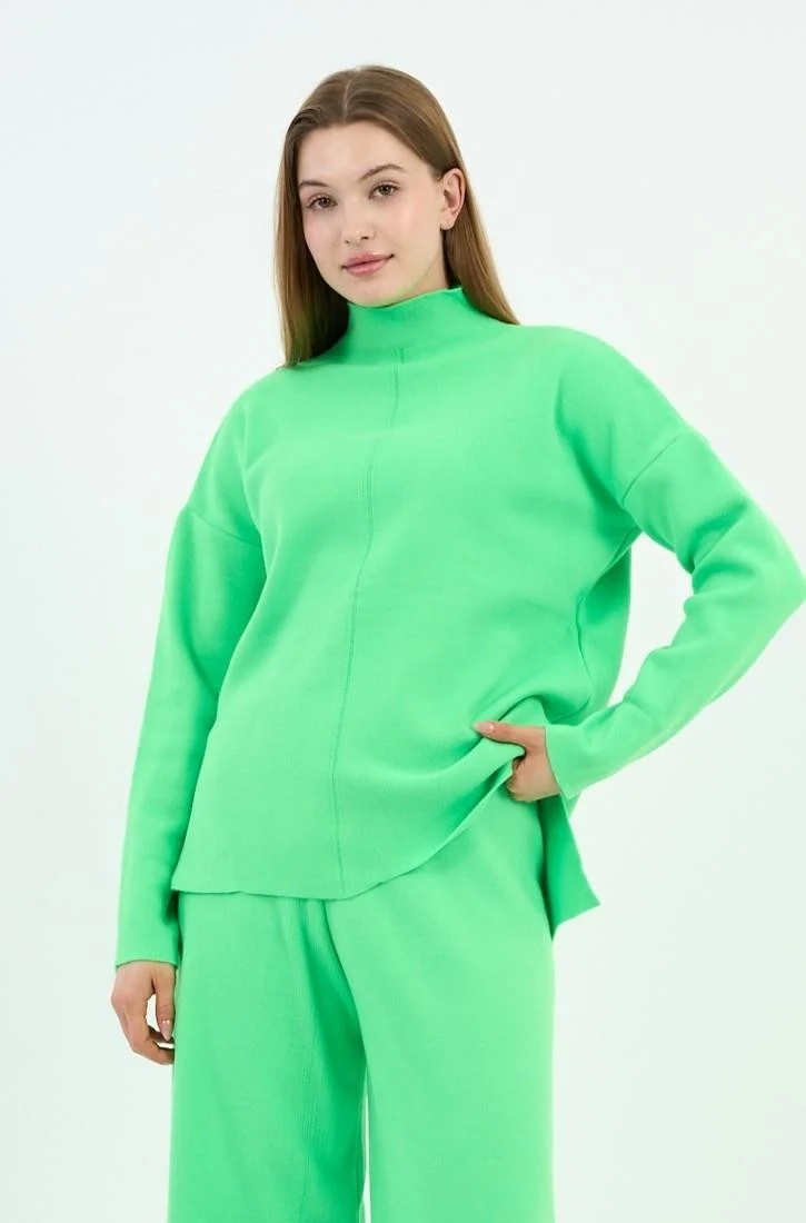 الكسندر جاردي Half Turtleneck Side Slit Knit Sweater (A90944-S-UST)
