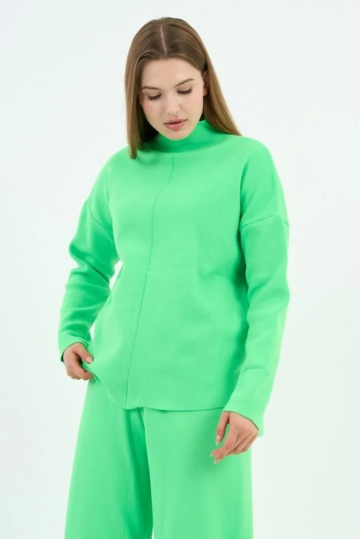 الكسندر جاردي Half Turtleneck Side Slit Knit Sweater (A90944-S-UST)