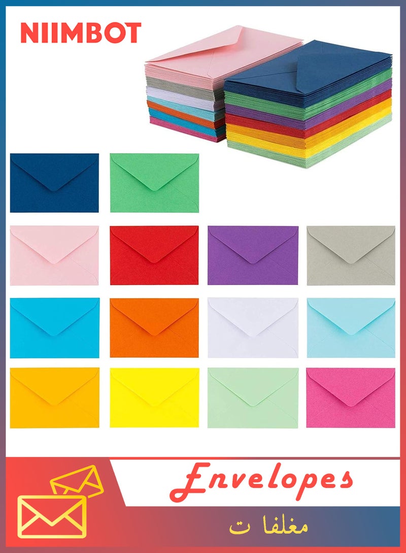 نيمبوت 70 ظرفًا صغيرًا، مقاس 4 × 2.7 بوصة (10.5 × 7.4 سم)، بـ 14 لونًا، أظرف بطاقات الأعمال، ذاتية الإغلاق بغراء لبطاقات الهدايا، فارغة للاستخدام الشخصي في بطاقات التهنئة. - Image 1