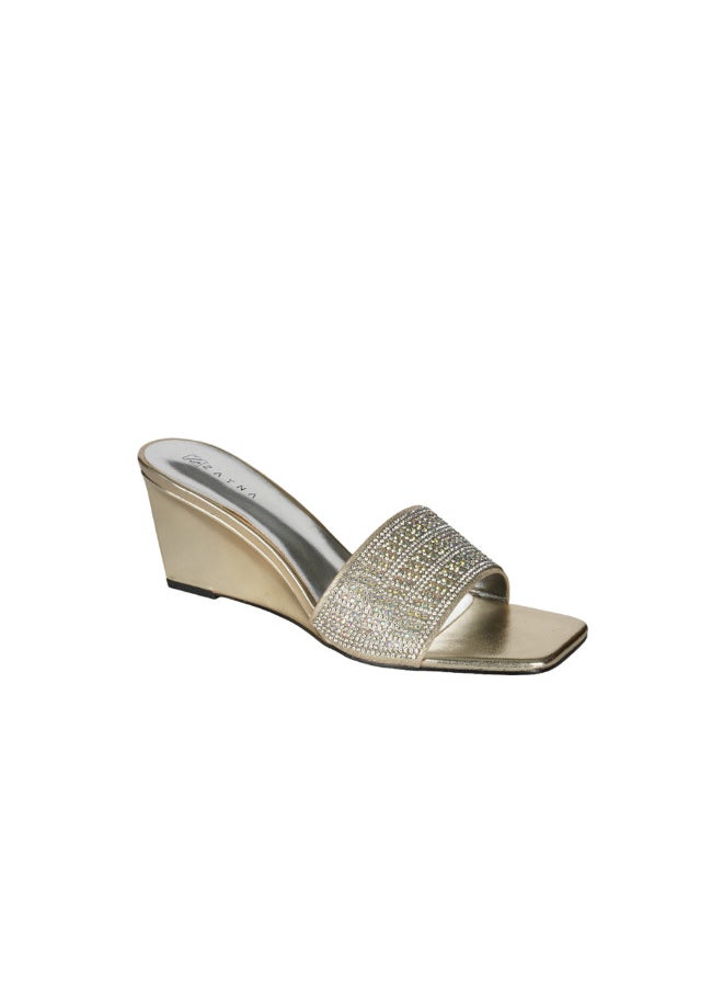 ZAYNA 221-60 Zayna Ladies  Wedge Heel Slip on 18F2248-21 Gold  - Image 1