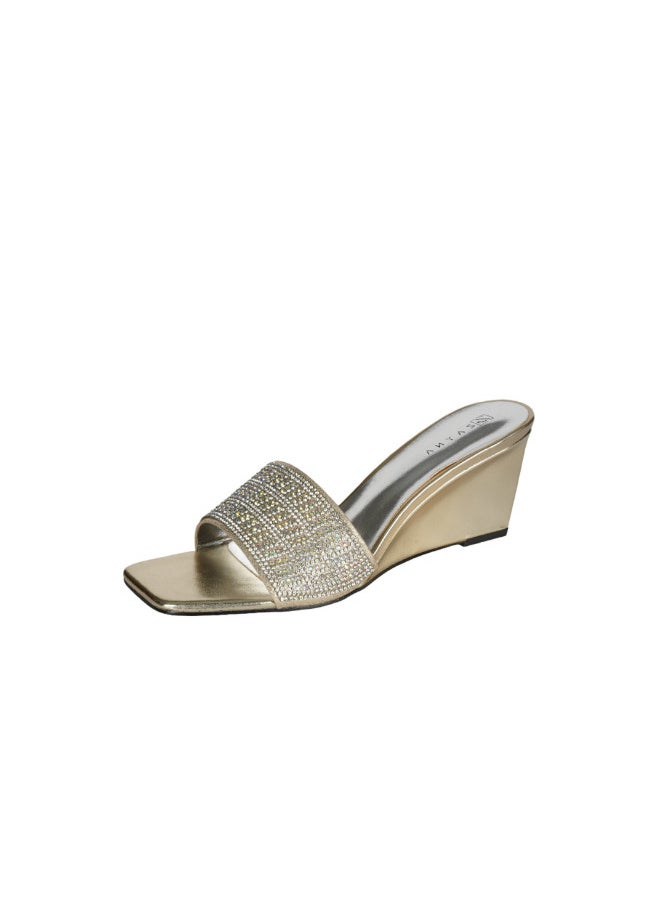 ZAYNA 221-60 Zayna Ladies  Wedge Heel Slip on 18F2248-21 Gold  - Image 3