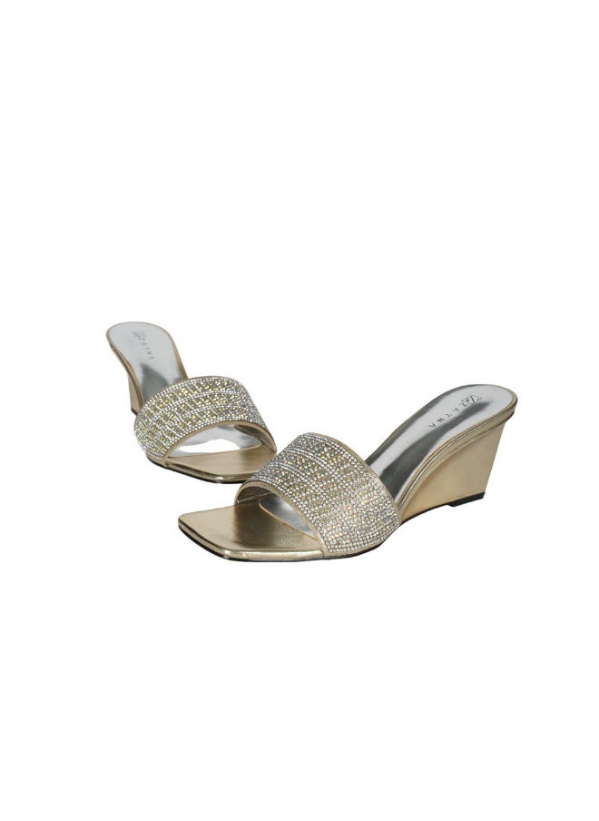 ZAYNA 221-60 Zayna Ladies  Wedge Heel Slip on 18F2248-21 Gold  - Image 2