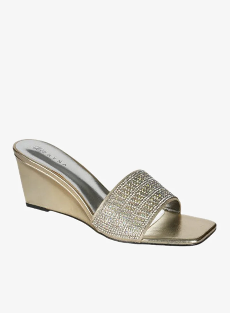 ZAYNA 221-60 Zayna Ladies  Wedge Heel Slip on 18F2248-21 Gold