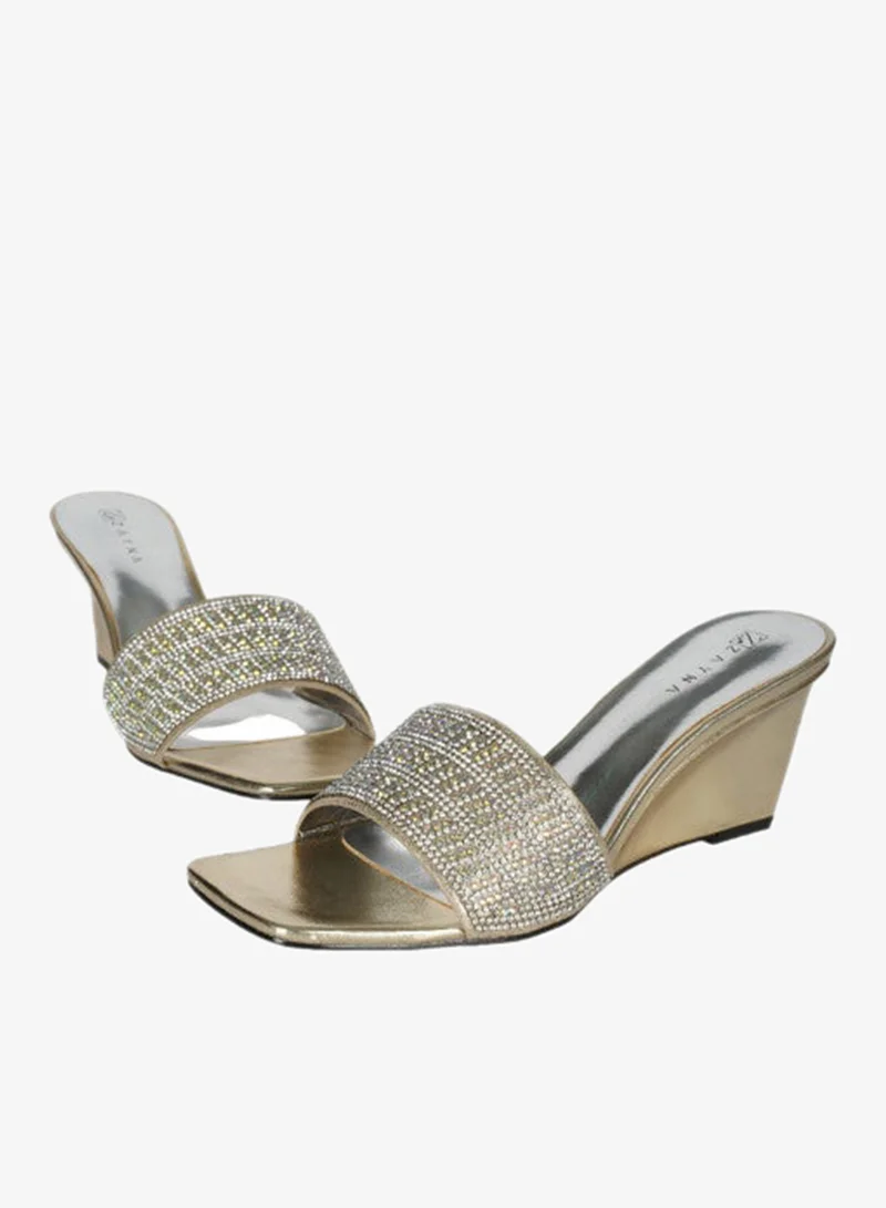 ZAYNA 221-60 Zayna Ladies  Wedge Heel Slip on 18F2248-21 Gold