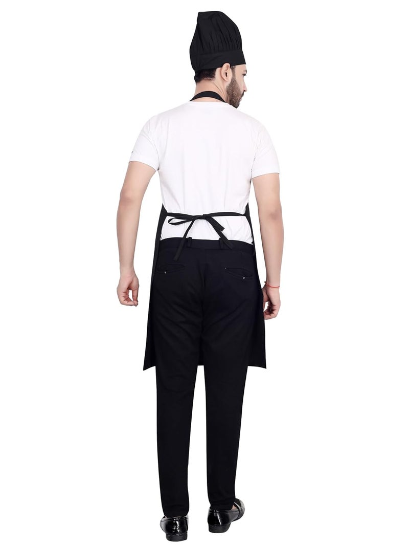 abc garments abc garments PolyCotton Solid Plain Free Size Chefs Cooking Kitchen Apron with Chefs Cap 24x34 inch 61x86cm - Image 5