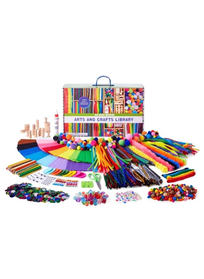 Kid Made Modern Arts And Crafts Supply Library - Coloring Arts And Crafts Kit Ages 6 7 8 9 10 11 12 - Image 1