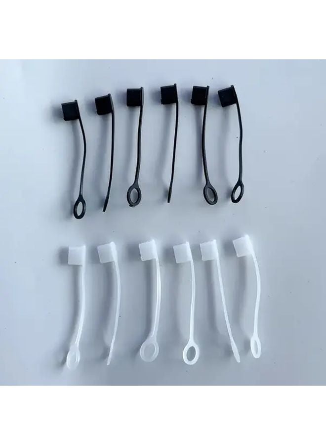 4pcs Black Type C Silicone Port Covers with Lanyard Portable Protective Caps - Image 3