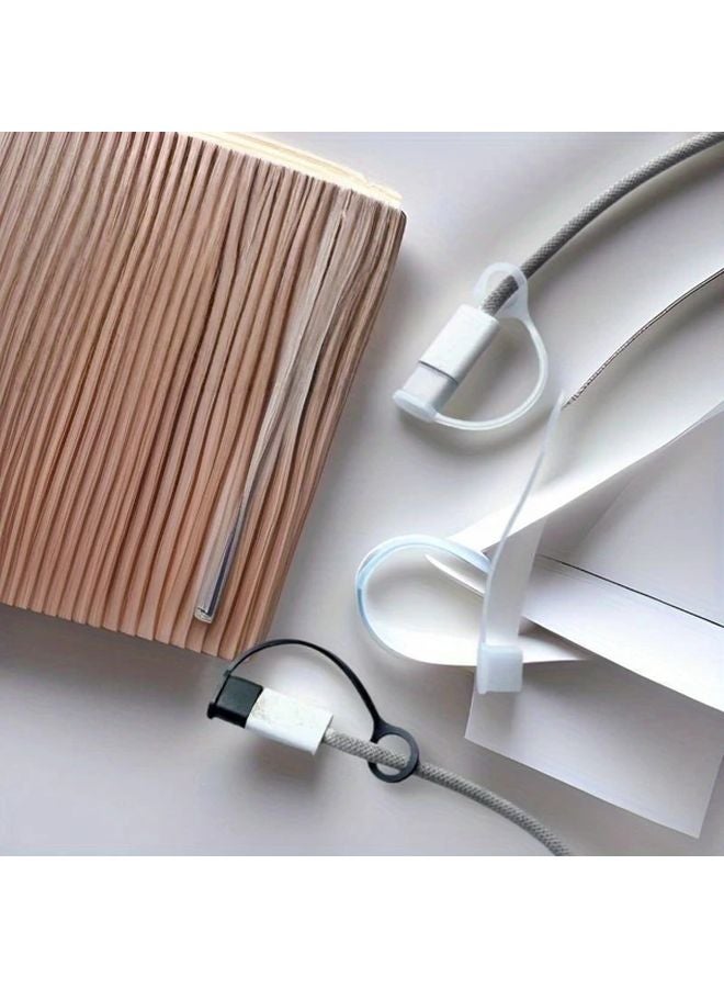 4pcs Black Type C Silicone Port Covers with Lanyard Portable Protective Caps - Image 2