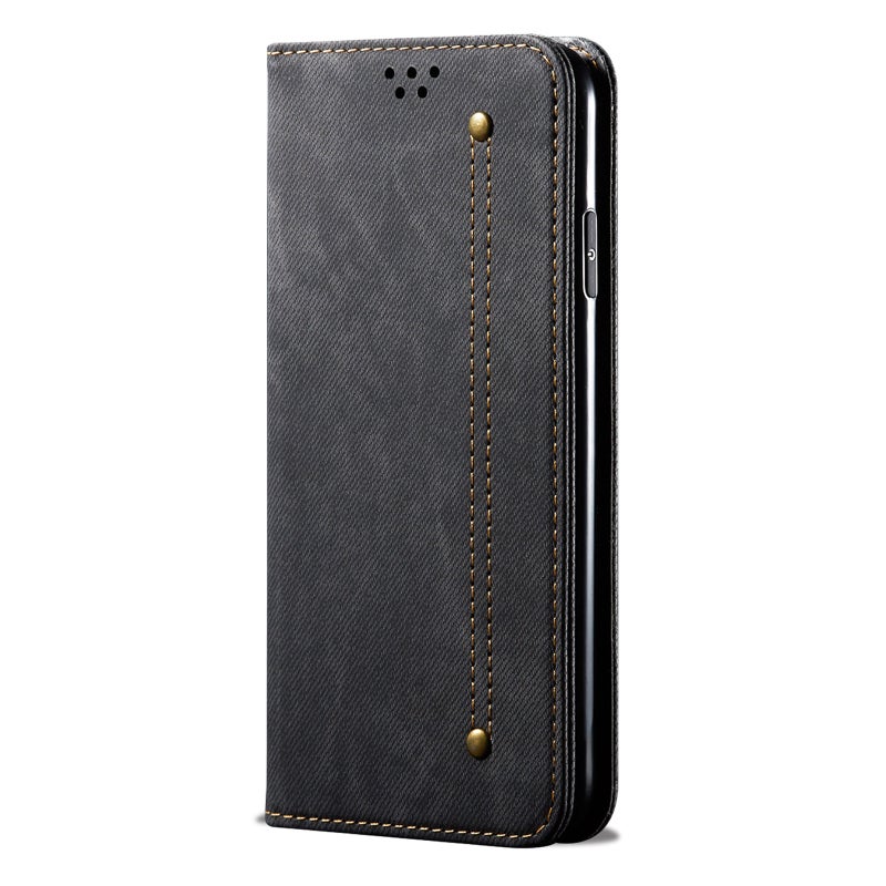 HuHa Case Cover For Nothing Phone 2A Denim Texture Casual Style Flip Leather Case(Black) - Image 3