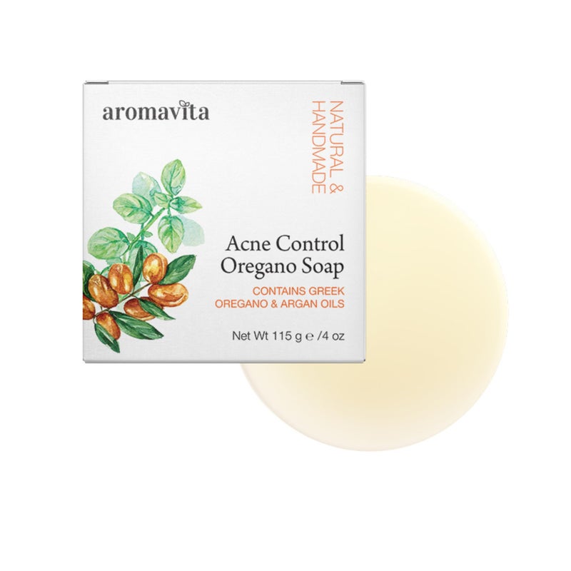 Aromavita Facial Acne Control Oregano Oil Soap Bar for Face and Body - Argan and Oil of Oregano - Acne Cleanser for All Skin Types, for Healthy Looking Skin - Image 1