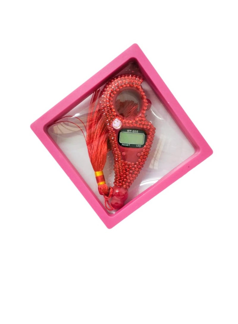 Diamond sparkling  Digital Tasbih Talley Counter Red - Image 1