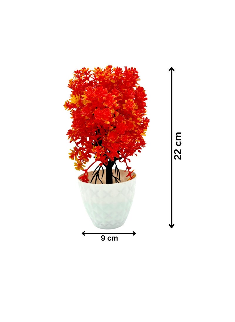 Contraa Contraa Flowers Artificial Wild Plant with Pot Showcase Decoration Plants Flowers Fake Plant Artificial Plants for Home Decor Office Gifting Plants Decorative Pack of 2 RVAP16  - Image 3