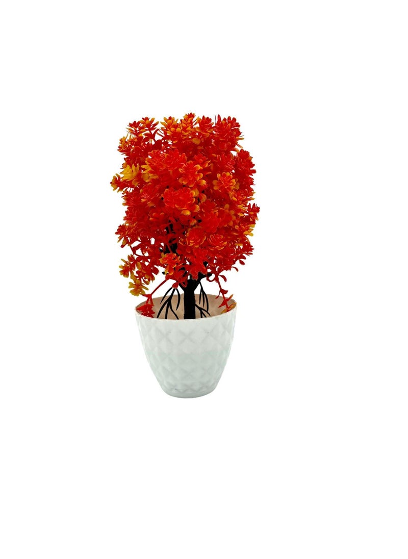 Contraa Contraa Flowers Artificial Wild Plant with Pot Showcase Decoration Plants Flowers Fake Plant Artificial Plants for Home Decor Office Gifting Plants Decorative Pack of 2 RVAP16  - Image 2
