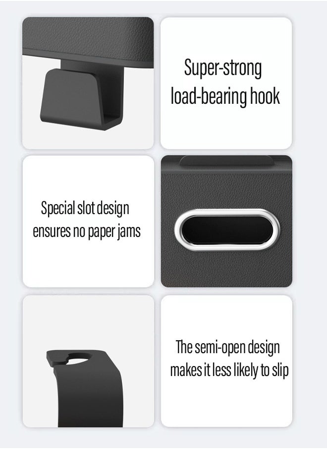 Car Organizers A leather car seat back storage bag with foldable table support, and a multi-pocket hanging storage bag for car seat backs