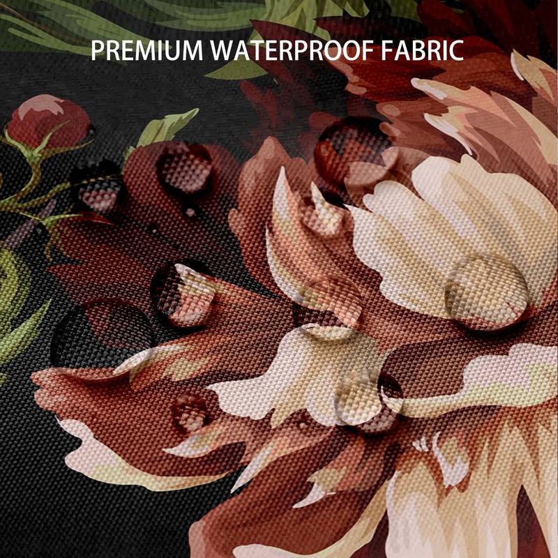 Bivinar Extra Long Vintage Poonies Roses and Birds Shower Stain 72 × 84 بوصة مقاومة للماء الستار الدش الحمام مع 12 خطاف - Image 4