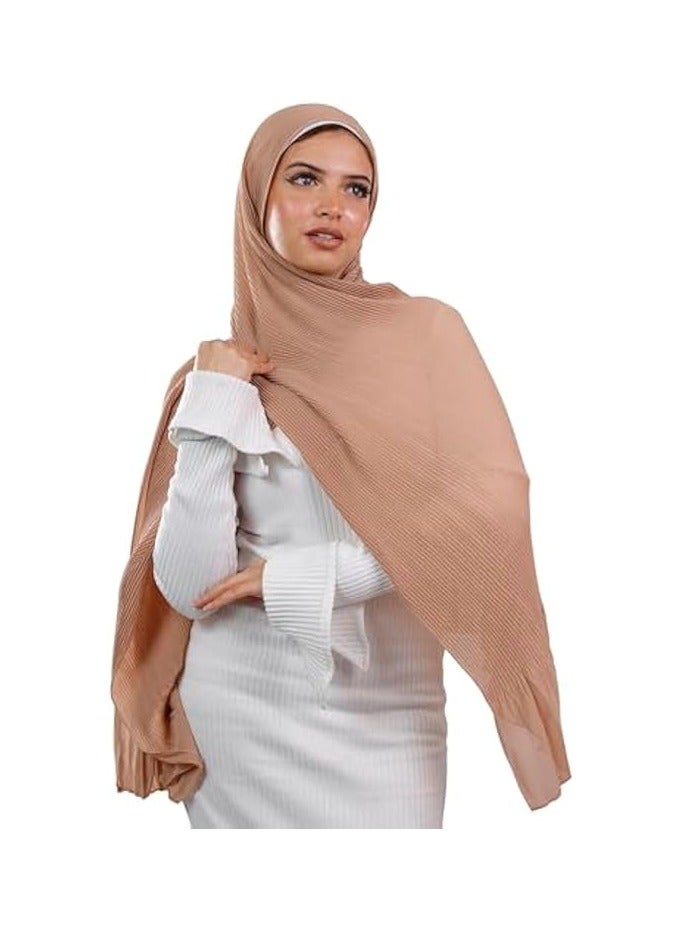 Pleated chiffon veil, size 200*75 (beige)