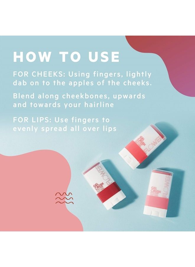 Flower Beauty Lip & Cheek Gel Crush | Cream Blush and Lips Tint in One Portable Multistick | Hydrating Burst of Color | (Blackberry) - Image 3
