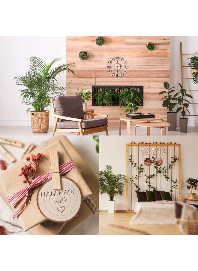 Fuyit Unfinished Wood Slices With No Hole 20 Pcs 3.5 4 Inches Natural Wooden Circles With Bark For Diy Crafts Christmas Ornament Decoration - Image 3