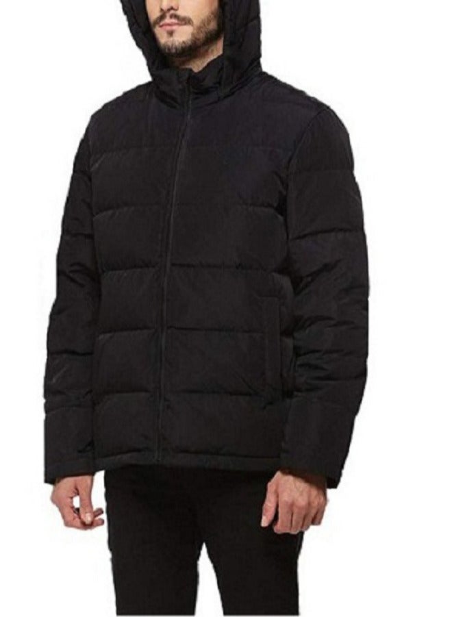 general Long-sleeved zip-up puffer winter jacket with removable hood - Image 1
