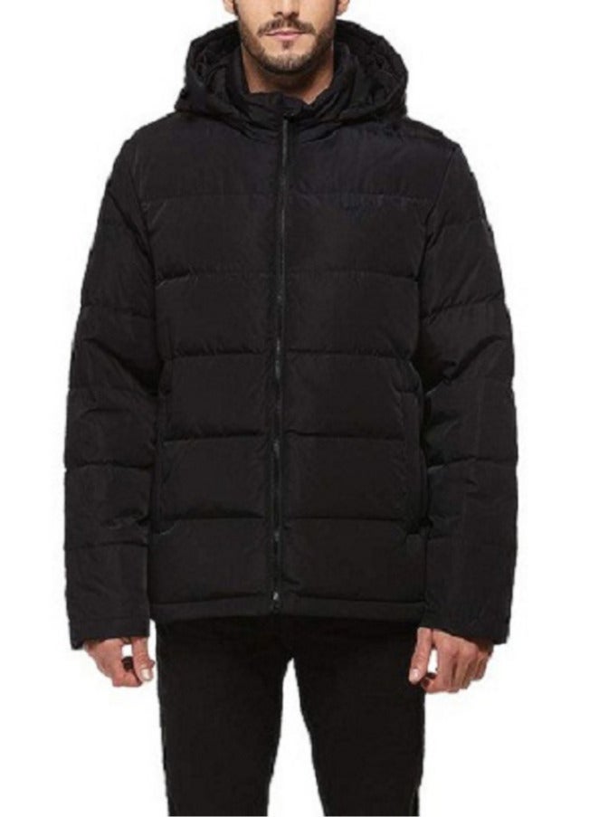 general Long-sleeved zip-up puffer winter jacket with removable hood - Image 3