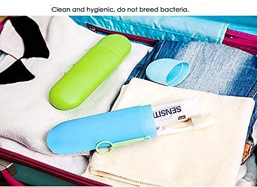 PUTHAK Toothbrush Paste Holder Case Covered Travel Camping Bathroom Cup Box Tooth Mug Pack of 2, Plastic - Image 4