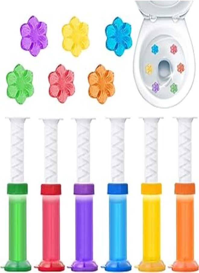 SYOSI - Toilet Gel Stamp, 6 Pcs/66 Count Fresh Flower Stamp Toilet Gels Long-lasting Fragrance Bathroom Deodorizing Clean, Includes Dispenser and Gel - Image 1