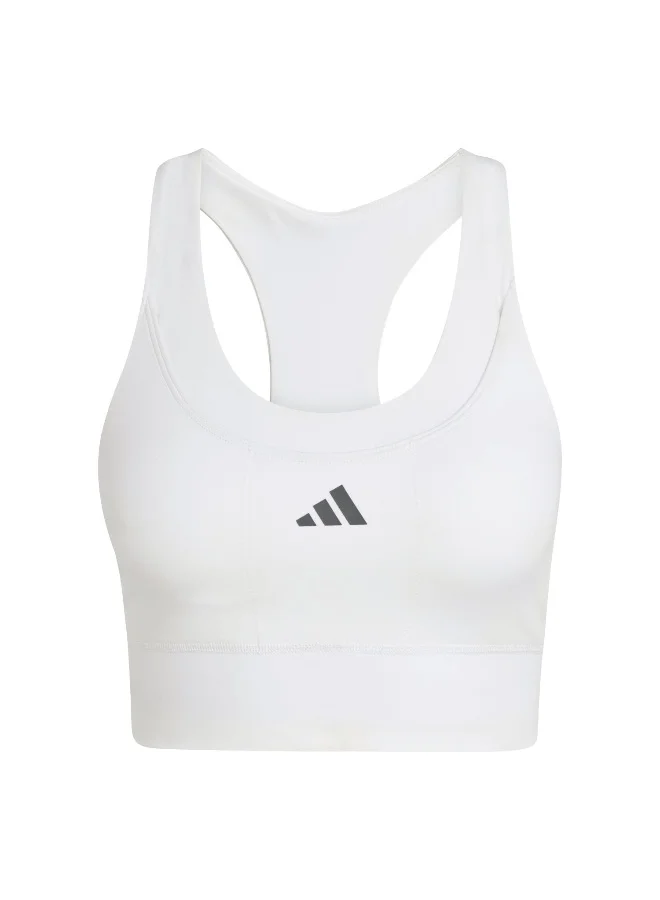 Adidas Adidas Run Pkt Ms Bra White Workout Bra - Medium Support Bra For Women