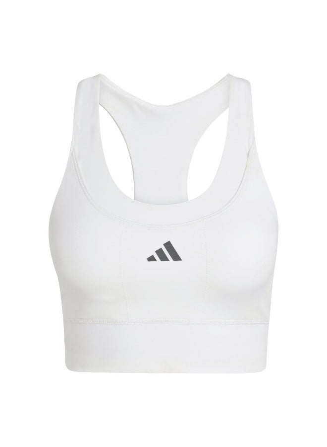 Adidas Adidas Run Pkt Ms Bra White Workout Bra - Medium Support Bra For Women - Image 1