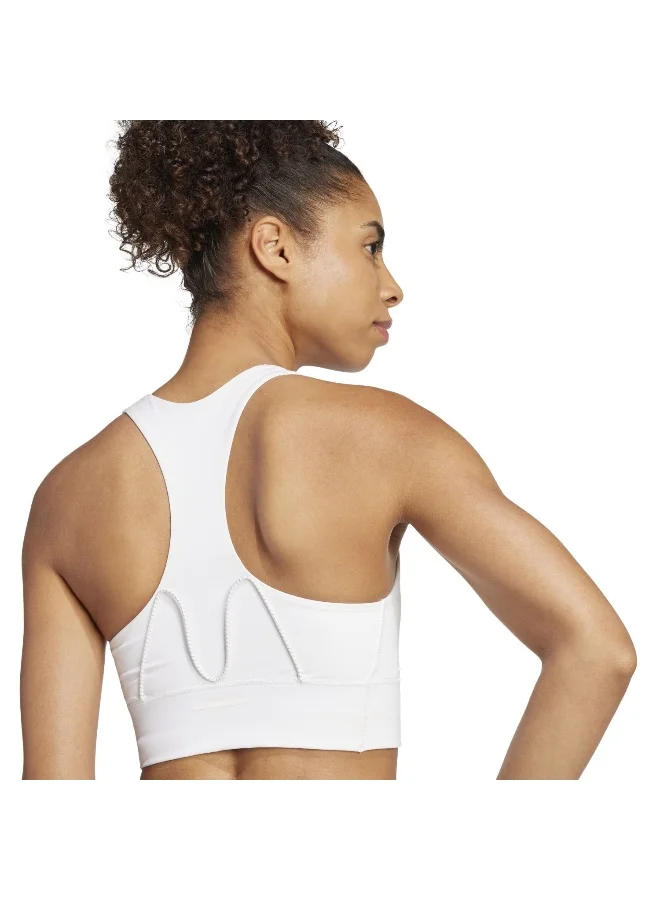 Adidas WHITE Run Pocket Medium Support Bra for Women | Best Price UAE