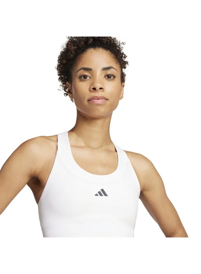 Adidas WHITE Run Pocket Medium Support Bra for Women | Best Price UAE