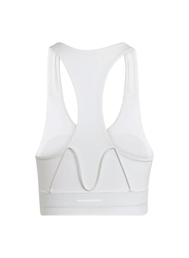 Adidas Adidas Run Pkt Ms Bra White Workout Bra - Medium Support Bra For Women