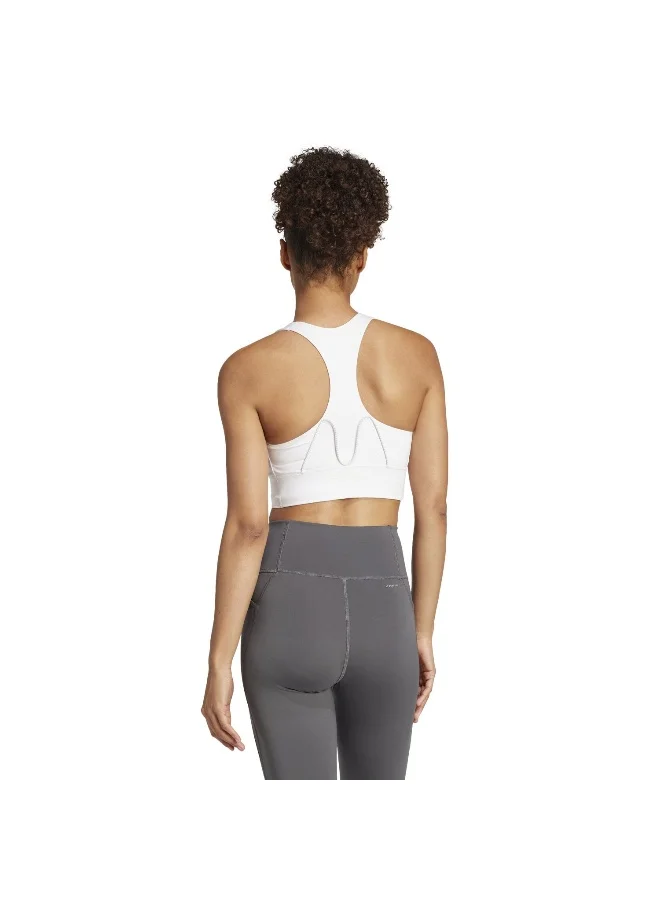 Adidas WHITE Run Pocket Medium Support Bra for Women | Best Price UAE