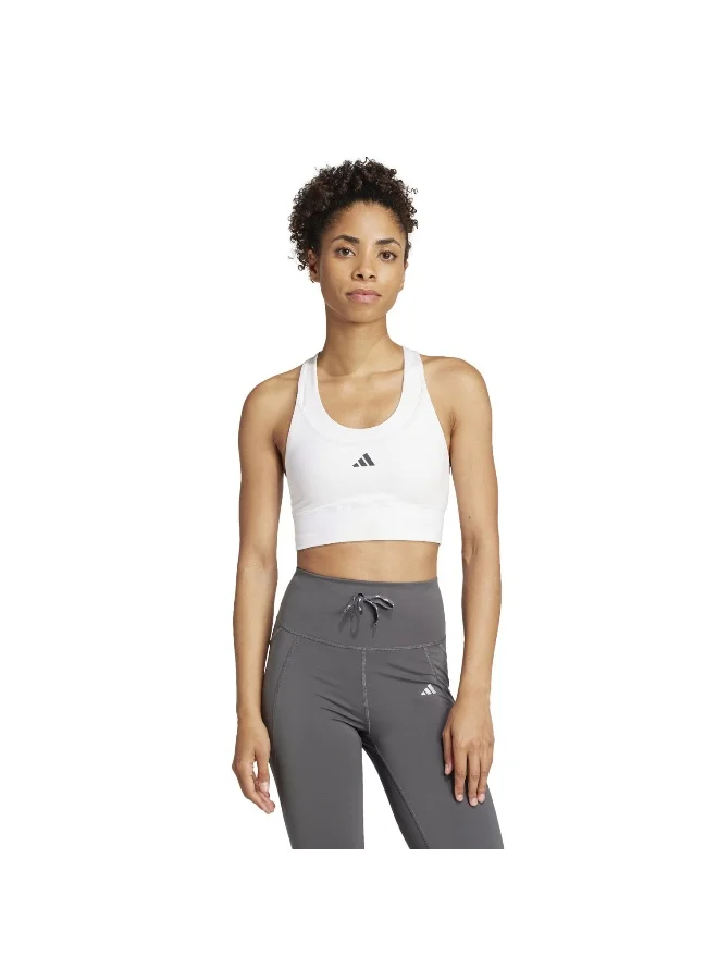 Adidas WHITE Run Pocket Medium Support Bra for Women | Best Price UAE