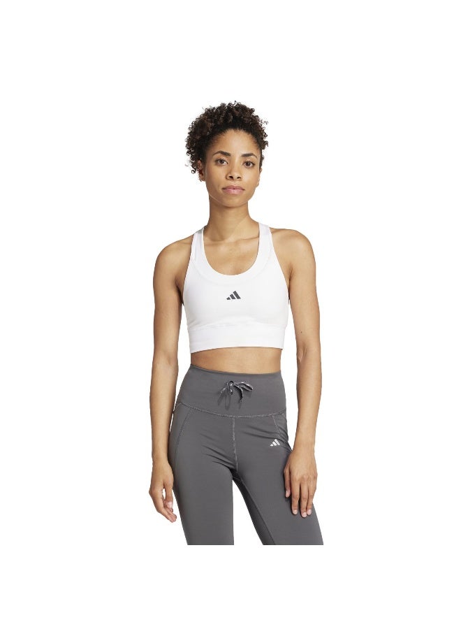 Adidas Adidas Run Pkt Ms Bra White Workout Bra - Medium Support Bra For Women - Image 3
