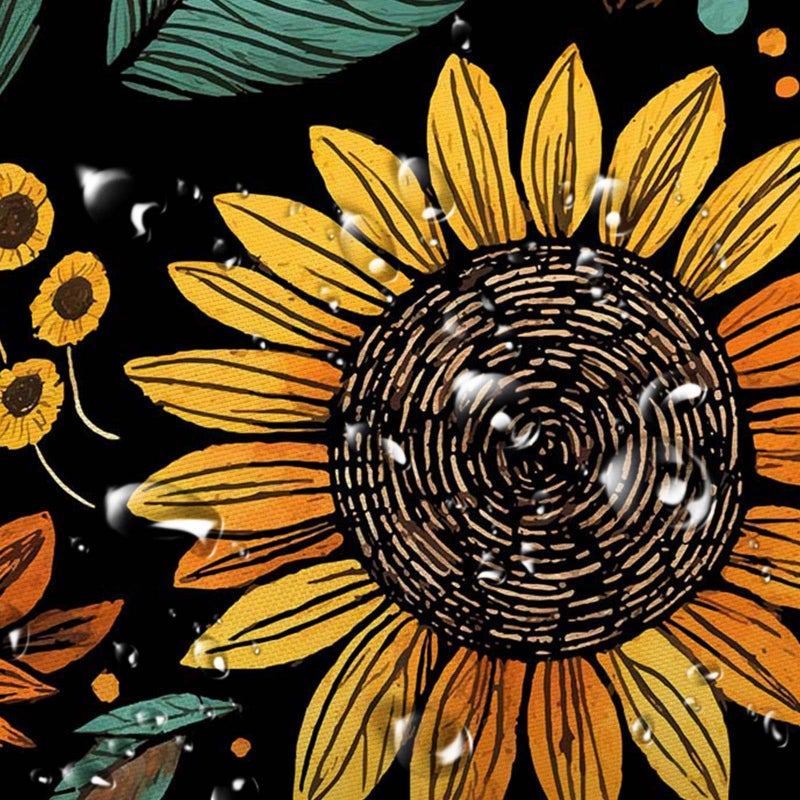 Drgilau Boho Floral Shower Curtain Vintage Floral Shower Curtain for Bathroom  Farmhouse Flowers Bathroom Curtains Waterproof Rustic Sunflower Bathroom Set Decor with 12 Hooks  Black-7 72X72 Inch - Image 5