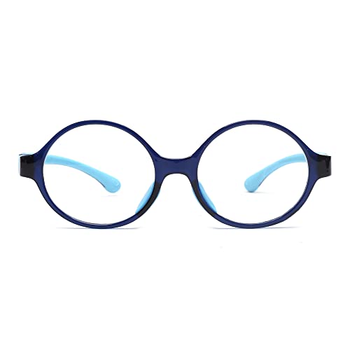 JM Kids Blue Light Glasses Computer Gaming Grasses for Girls Boys Age 310 Anti Blue Ray TR90 Eyeglasses Blue Round Style - Image 5