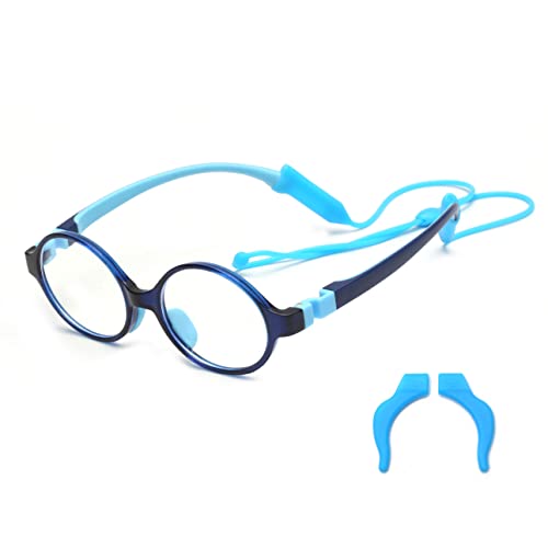 JM Kids Blue Light Glasses Computer Gaming Grasses for Girls Boys Age 310 Anti Blue Ray TR90 Eyeglasses Blue Round Style - Image 2