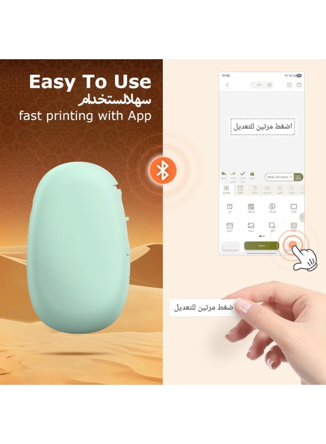 SUPVAN E10 Bluetooth Label Maker Machine with 3 Continuous Waterproof Label, Portable Inkless Label Printer, App with 35 Fonts and 1000+ Icons, Sticker Printer for Home Office School, Green - Image 5