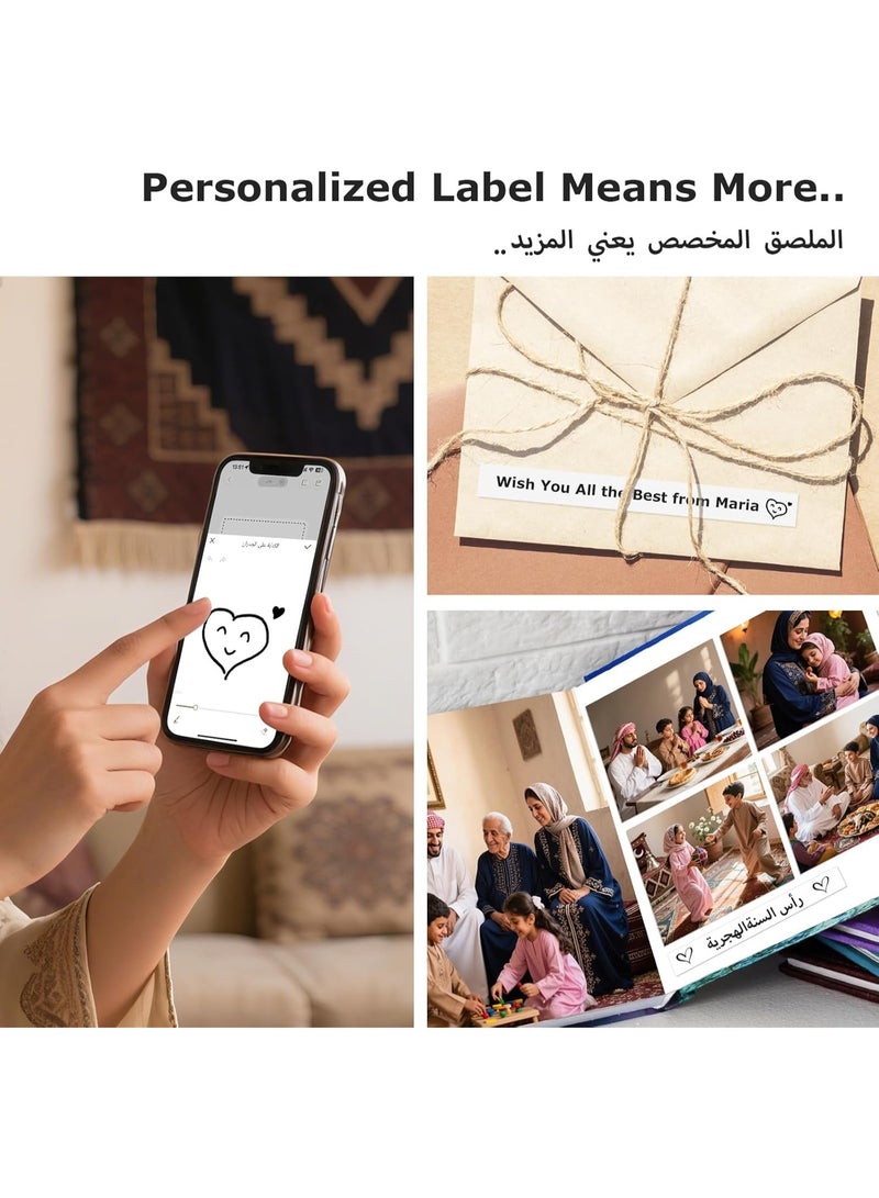 SUPVAN E10 Bluetooth Label Maker Machine with 3 Continuous Waterproof Label, Portable Inkless Label Printer, App with 35 Fonts and 1000+ Icons, Sticker Printer for Home Office School, Green - Image 3