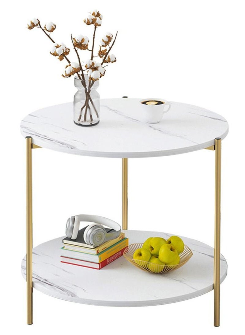 DubaiGallery Metal bedside coffee table end side table desk nordic marble glass home sofa tables light luxury living room side table - Image 3