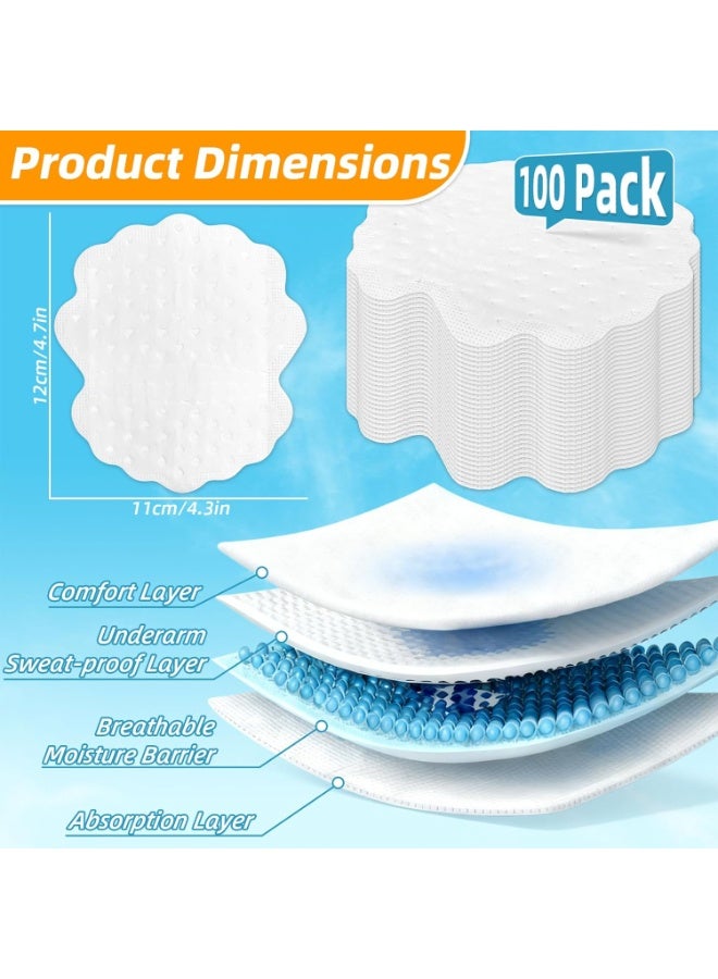 Underarm Sweat Pads - 100 Pack (50 Pairs) Armpit Pads for Women and Men, Disposable Sweat Protection Underarm Fight Hyperhidrosis Non Visible, Comfortable Unflavored - Image 2