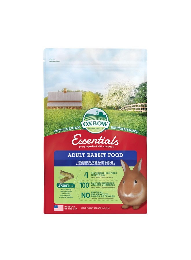 أوكسبو طعام أرانب أوكسبو إسينشالز، أرنب بالغ، مصنوع من تبن تيموثي أوكسبو، حبيبات للحيوانات الأليفة مع فيتامينات ومعادن، منتجات للحيوانات الأليفة الصغيرة، مستلزمات الأرانب، صنع في الولايات المتحدة الأمريكية، طعام أرانب، 5 أرطال - Image 1