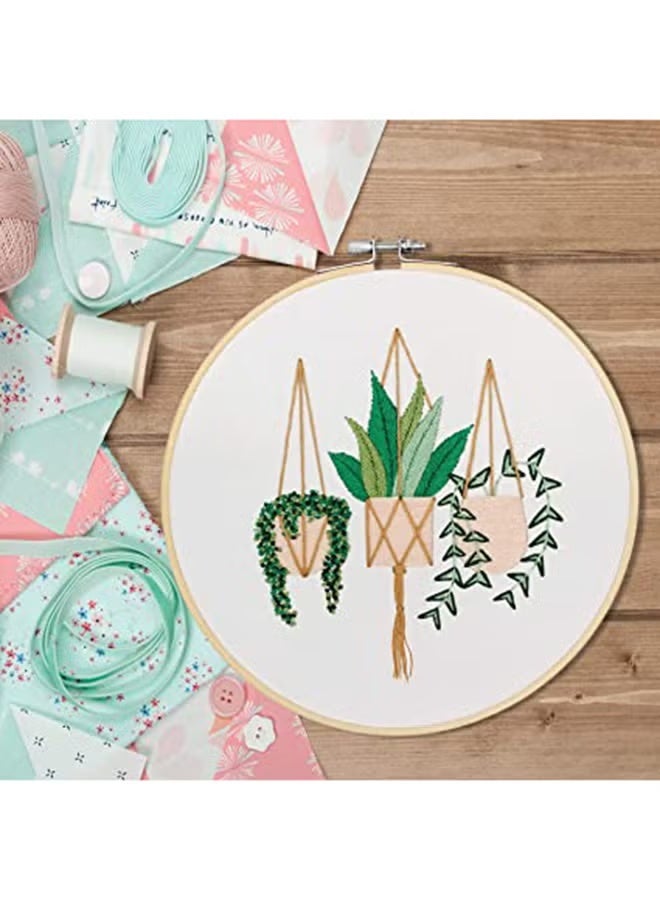 نيمبوت مجموعة تطريز مكونة من 3 قطع، مجموعة تطريز للمبتدئين - مجموعة حرفية للخياطة المتقاطعة، تتضمن ملحقات تطريز وطوق، مجموعة تطريز يدوي للكبار، مجموعة خياطة هدية - Image 4