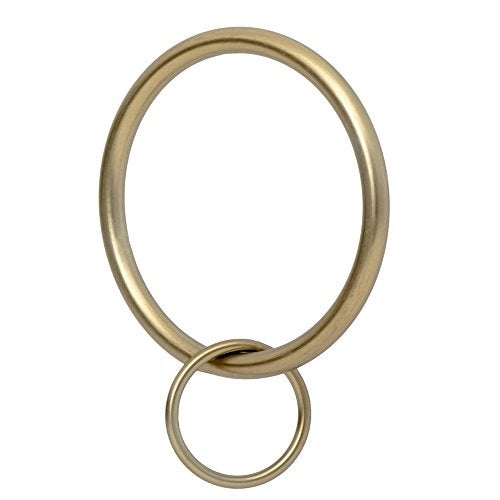 Ivilon Ivilon Drapery Eyelet Curtain Rings  2 Ring Loop for Hook Pins Set of 14  Warm Gold 