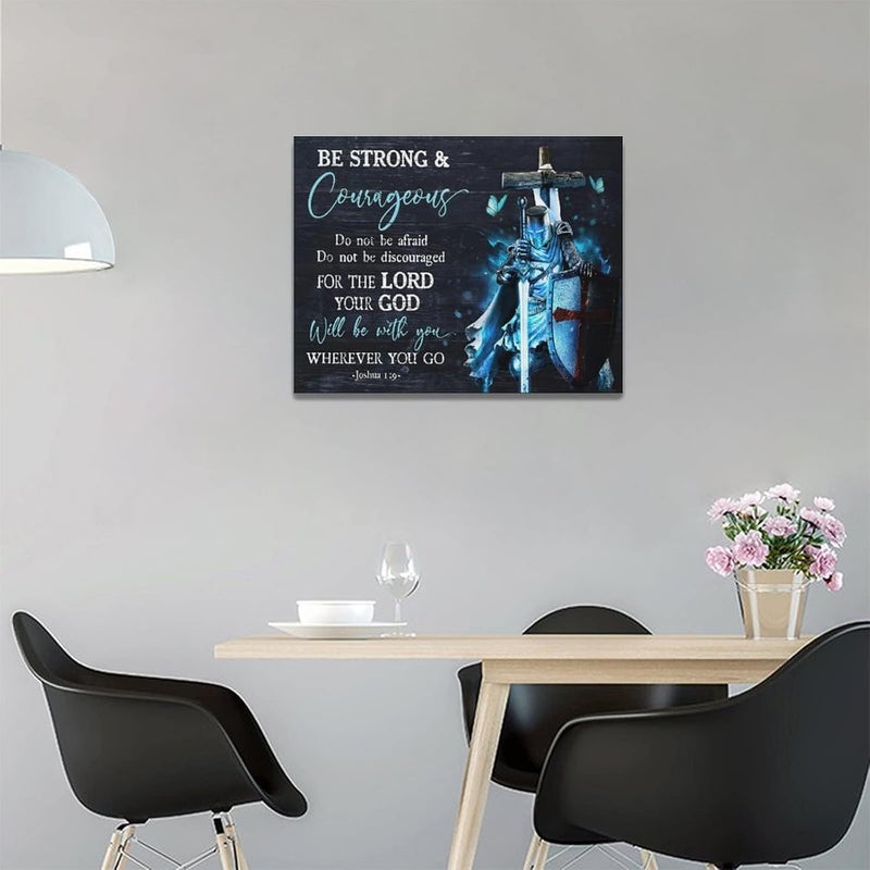 Tijuboni Be Strong and Courageous Warrior Canvas Wall Art - Image 2