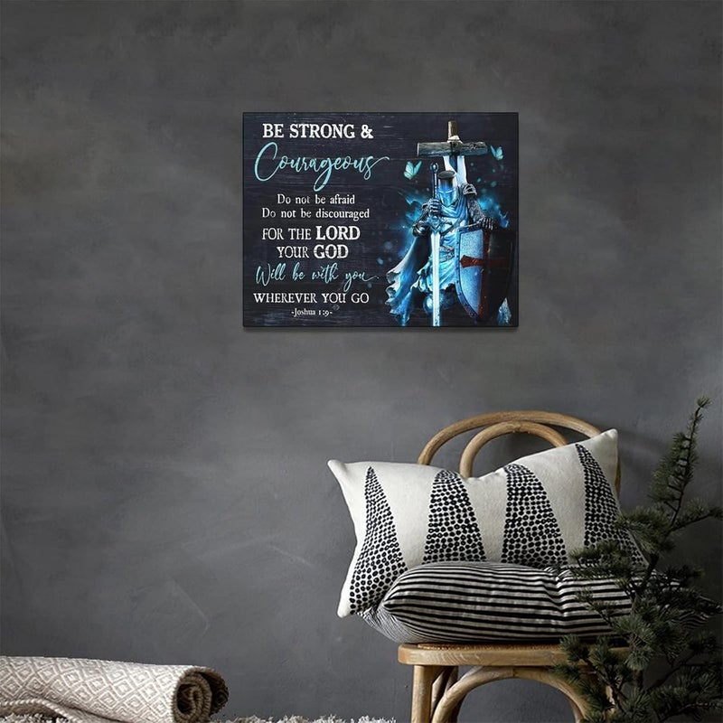 Tijuboni Be Strong and Courageous Warrior Canvas Wall Art - Image 3