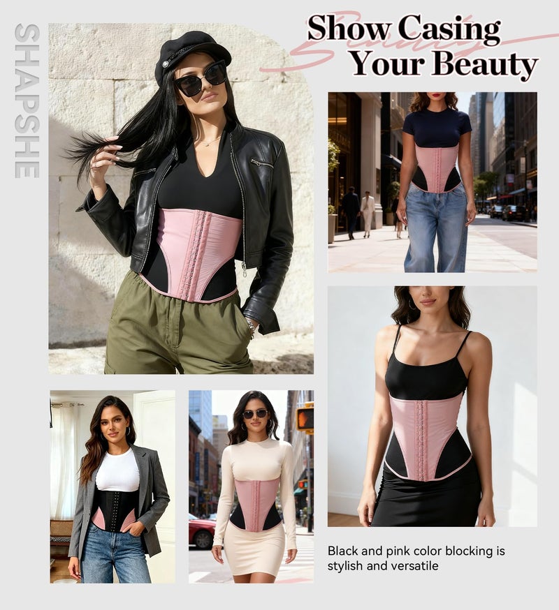 SHAPSHE Waist Trainer for Women Corset Shapewear Tummy Control Waist Cincher Workout Faja Body Shaper Postpartum with Hooks - Image 4