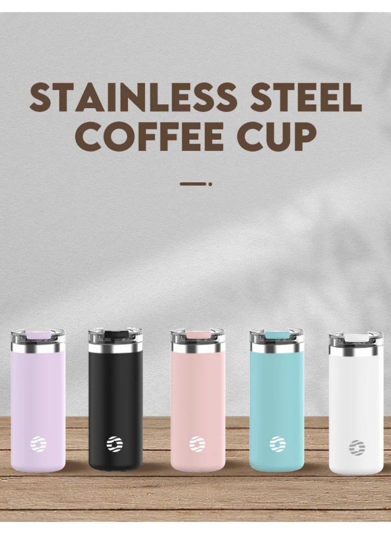 Fjbottle - زجاجة ترمس قهوة من الفولاذ المقاوم للصدأ، كوب حراري، مانع للتسرب، قوارير مفرغة من الهواء للسيارة، كوب سفر، محمول، يحافظ على البرودة والسخونة، 600 مل (20 أونصة) أسود - Image 5